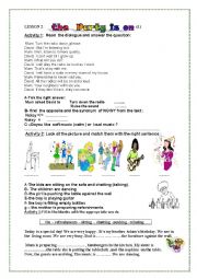 English Worksheet: PARTY