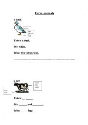 English Worksheet: FARMER DUCK STORY - ANIMALS CLOZE PROCEDURE