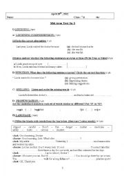 English Worksheet: mid-term test n3, 7th gr.