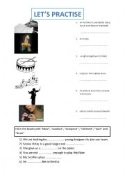 English worksheet: Music worksheet