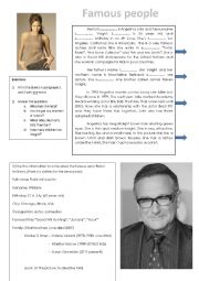 English Worksheet: famous people