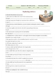 English Worksheet: rephrasing