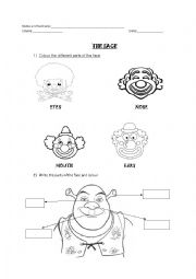 English Worksheet: The Face