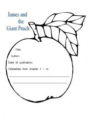 English worksheet: James and the giant Peach
