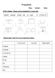 Prepostion matching & reading 