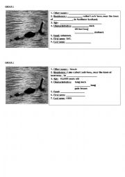 English worksheet: Pairwork The Noch Ness Monster