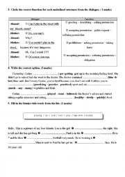 English Worksheet: mid of term test n 3 for 7TH formers