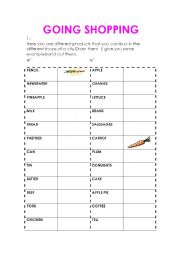 English Worksheet: going shoppin