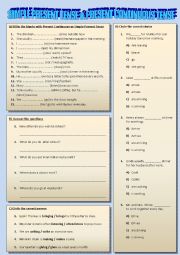 English Worksheet: Present Simple or Present Continuous