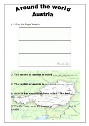 English Worksheet: Around the world webquest 7 - Austria
