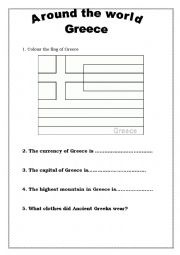 English worksheet: Around the world 8 - Greece