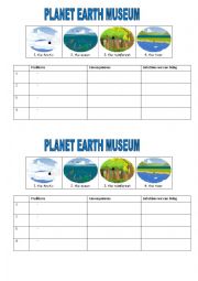 English worksheet: Planet earth museum