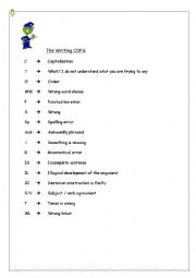 English Worksheet: writing correction code