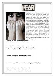 English Worksheet: Fears