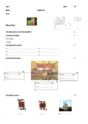 English worksheet: Snow White test 