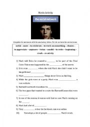 English Worksheet: The Social Network