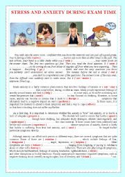 English Worksheet: STRESS AND ANXIETY DURING EXAM TIME