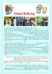 English Worksheet: School Bullying  