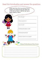 English Worksheet: Introductions