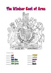 English Worksheet: The Windsor Coat of Arms