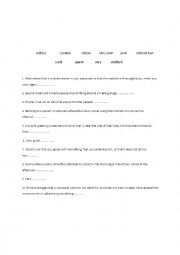 English worksheet: practice on some informal vocabulary