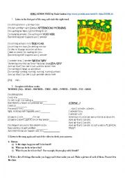 English Worksheet: Lemon Tree by Fools Garden