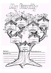 English Worksheet: My family tree