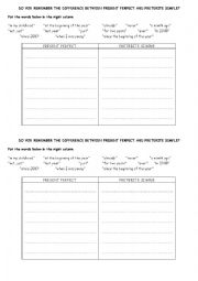 English worksheet: present perfect or preterite simple
