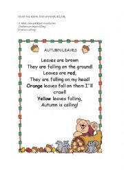 English Worksheet: autumn leaves