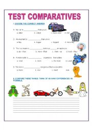 English Worksheet: Test comparatives