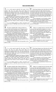 English Worksheet: Sports and their story