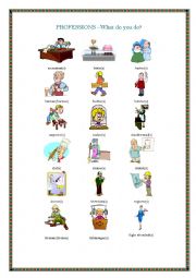 English Worksheet: Professions