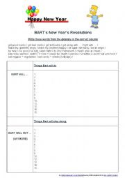 English worksheet: barts resolution