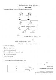 English worksheet: California king bed song activity