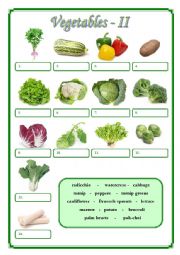 English Worksheet: Vegetables II