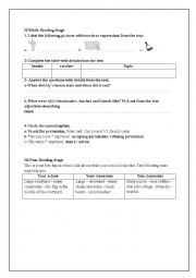 English Worksheet: Lets visit Alys school