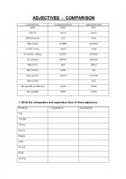 English Worksheet: Adjectives comparison