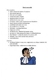 English Worksheet: cure colds
