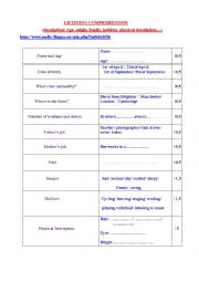 English Worksheet: listening comprehension