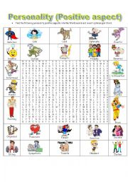 English Worksheet: Personality (Positive aspects) 