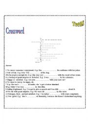 English worksheet: Crossword-Teens