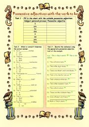 Possessive adjectives with the verb to be WITH KEY