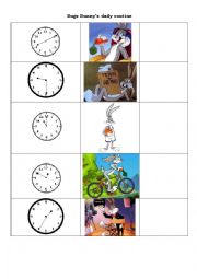 English worksheet: Bugs Bunnys daily routine