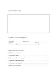 English worksheet: My family