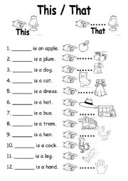 English Worksheet: This/That