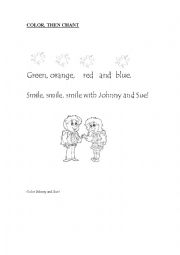 English Worksheet: COLOR AND CHANT