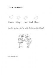 English worksheet: COLOR AND CHANT