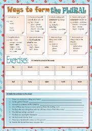 English Worksheet: Ways to form the PLURAL