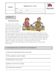 English Worksheet: Daily routine 