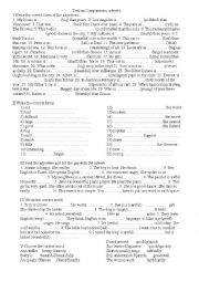 English Worksheet: test on comparisons, adverbs